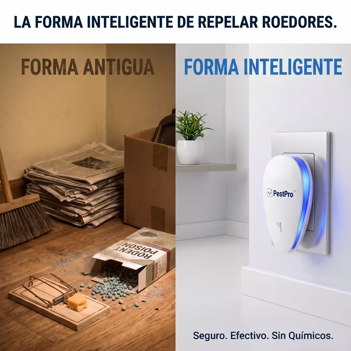 PestPro™ Repelente ultrasónico de plagas – Roedores y otras 14 plagas