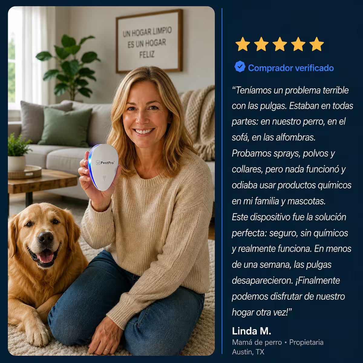 PestPro™ Repelente ultrasónico de plagas – Pulgas y otras 14 plagas