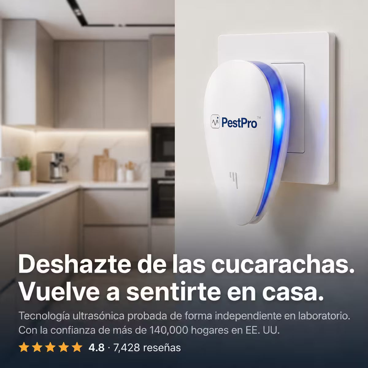 PestPro™ Repelente ultrasónico de plagas – Cucarachas y otras 14 plagas