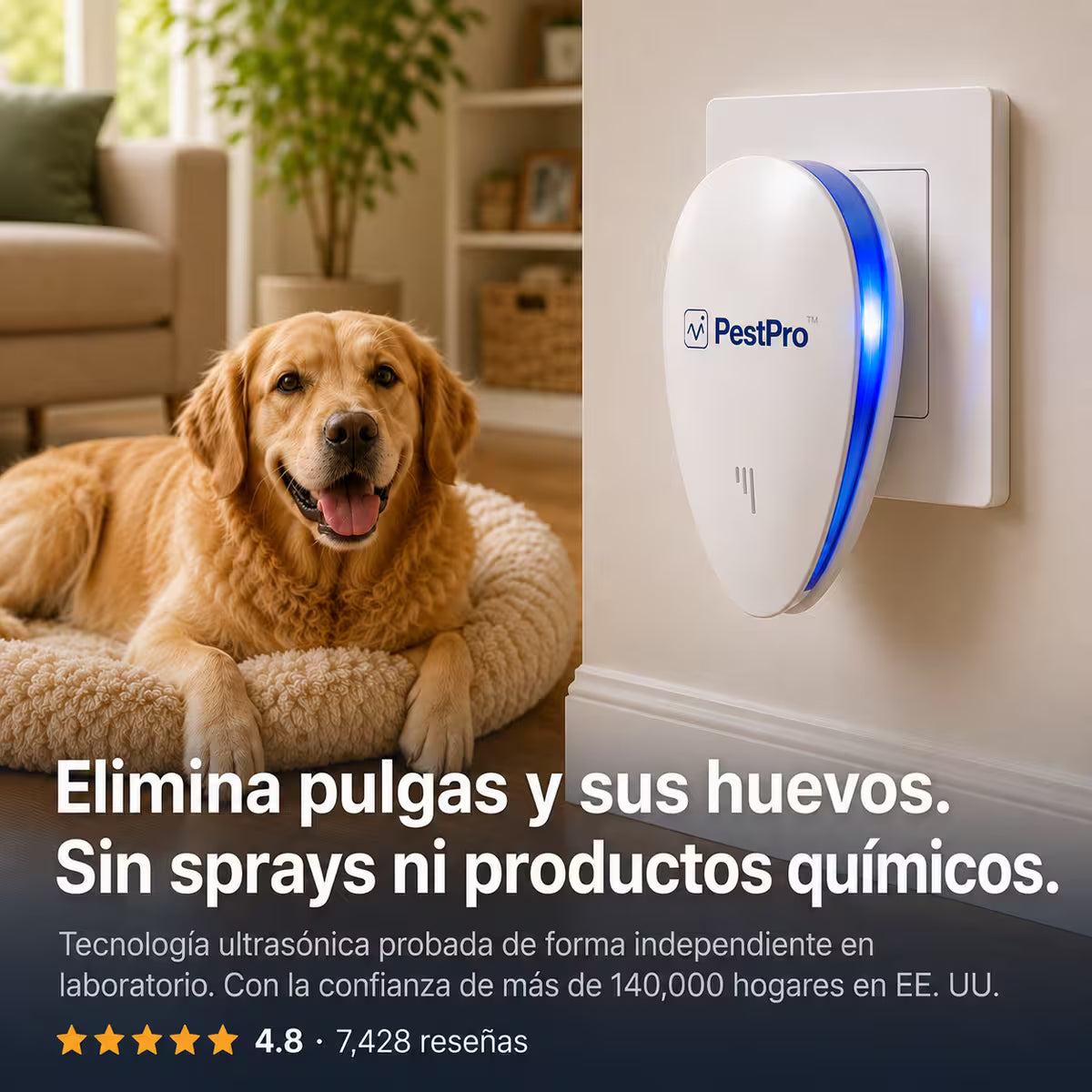 PestPro™ Repelente ultrasónico de plagas – Pulgas y otras 14 plagas