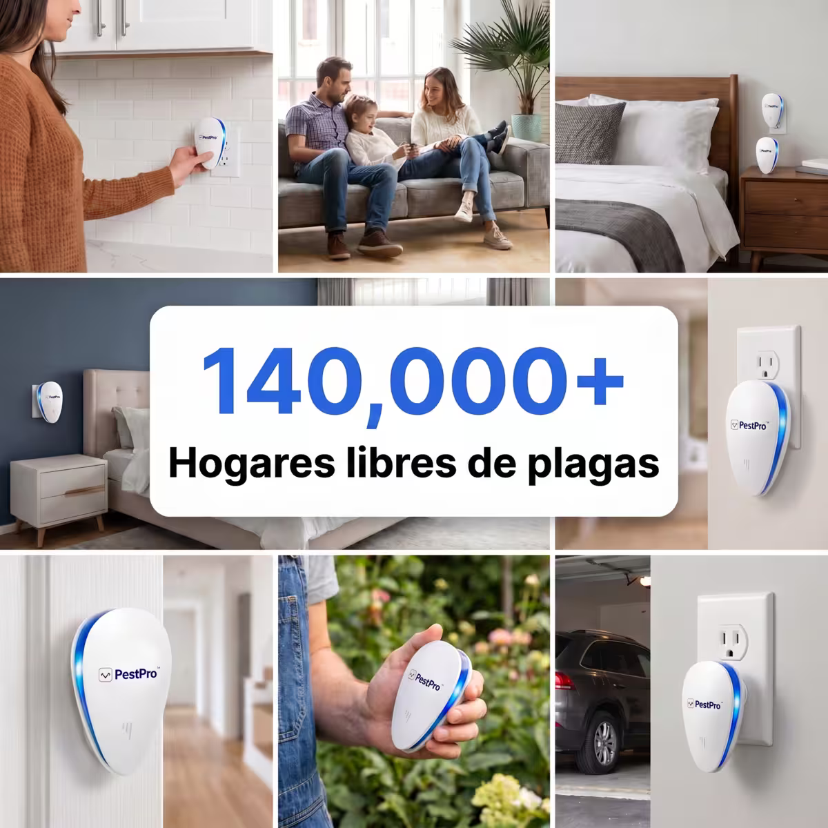 PestPro™ Repelente ultrasónico de plagas – Cucarachas y otras 14 plagas