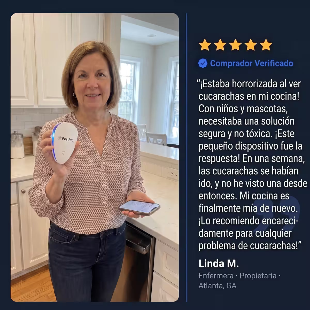 PestPro™ Repelente ultrasónico de plagas – Cucarachas y otras 14 plagas